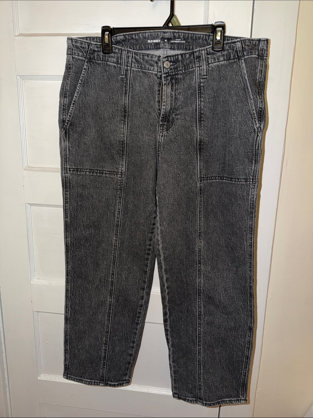 Old Navy Women's Black Washed Boyfriend Jeans